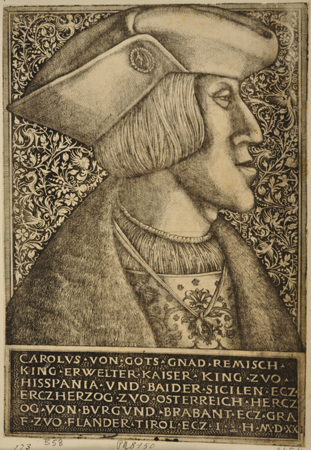 Hopfer Daniel; Hopfer Lambrecht - Ritratto di Carlo V di profilo